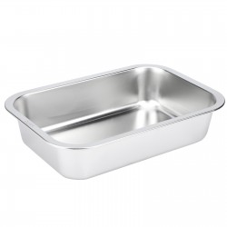 QLWX Stainless Steel Steam Table Pan, 2.8inch Deep Serving Tray Food Prep Storage Pan for Kitchen Restaurant Hotel Buffet Tray Plate