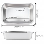 QLWX Stainless Steel Steam Table Pan, 2.8inch Deep Serving Tray Food Prep Storage Pan for Kitchen Restaurant Hotel Buffet Tray Plate