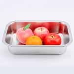 QLWX Stainless Steel Steam Table Pan, 2.8inch Deep Serving Tray Food Prep Storage Pan for Kitchen Restaurant Hotel Buffet Tray Plate