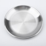 QLWX Stainless Steel Plate, 1 Pieces 5 inch Flat Dinner Plates,  Unbreakable  Round Dinnerware Dishes for Kitchen Restaurant Serving, Salad Dessert Cake Plates