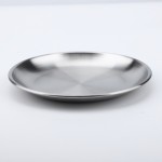 QLWX Stainless Steel Plate, 1 Pieces 5 inch Flat Dinner Plates,  Unbreakable  Round Dinnerware Dishes for Kitchen Restaurant Serving, Salad Dessert Cake Plates